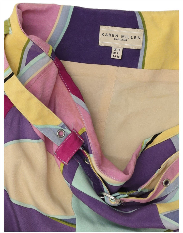 KAREN MILLEN A-line nederdel til kvinder UK 10 Small W30 Flerfarvet geometrisk