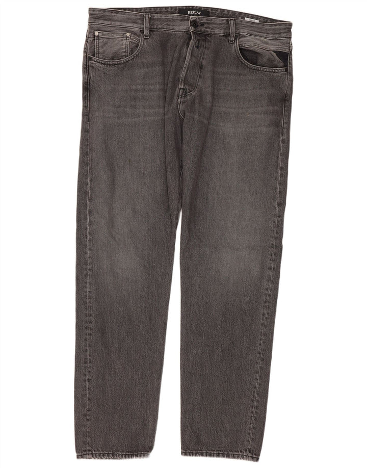 Replay Herre Tinmar Tapered Jeans W38 L32 Grå Bomuld