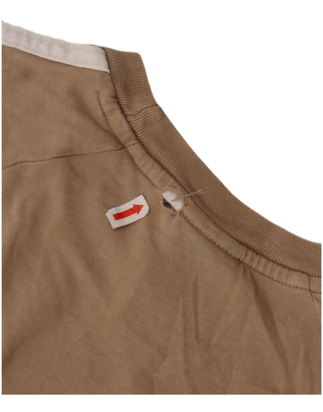 ADIDAS Dame T-Shirt Top UK 12 Medium Beige Bomuld