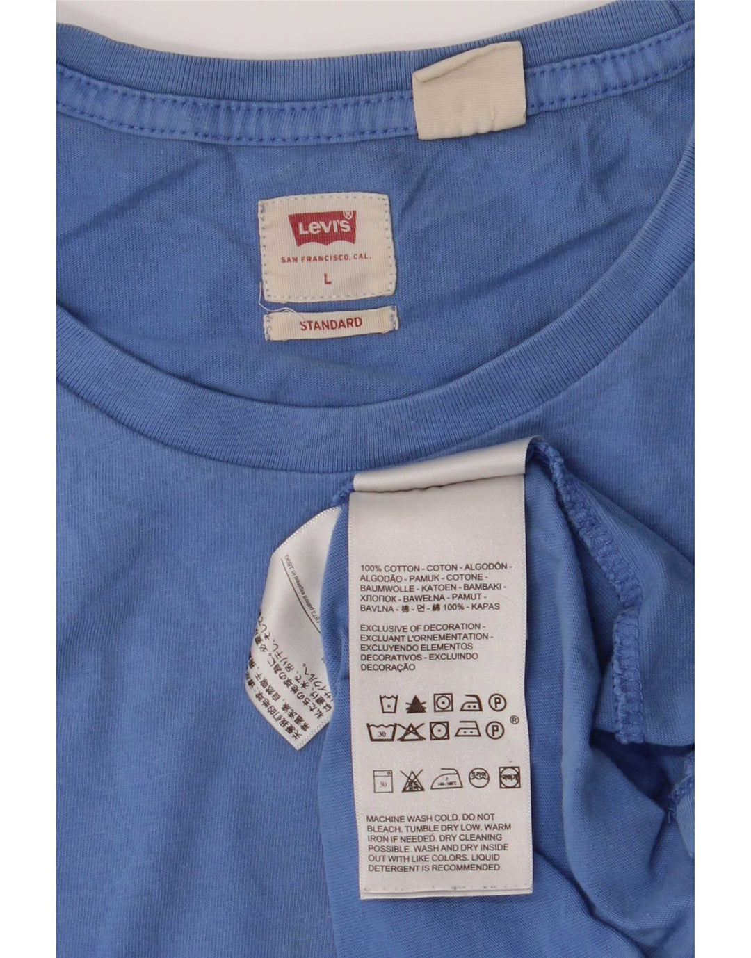 Levi's Herre Standard T-Shirt Top Stor Blå Bomuld