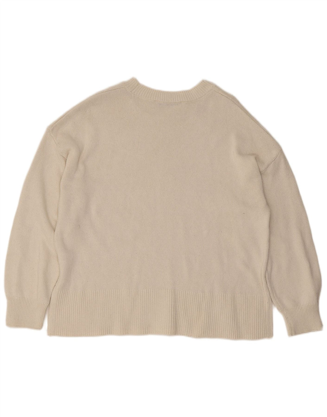 Zara Dame Oversized Boat Neck Jumper Sweater UK 14 Medium Off White
