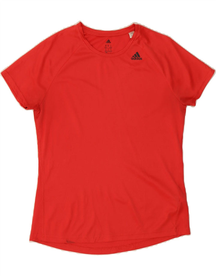 ADIDAS Womens Climalite T-Shirt Top UK 12/14 Medium Red Polyester Vintage Adidas and Second-Hand Adidas from Messina Hembry 
