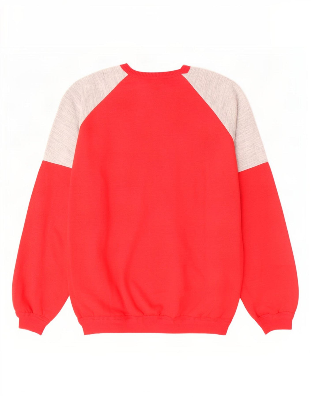 Vintage Herre grafisk sweatshirt Jumper Medium Rød Colourblock Bomuld