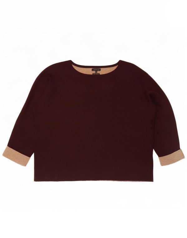 Massimo Dutti Dame 3/4-ærmet Bådhals sweater UK 14 Medium Burgu