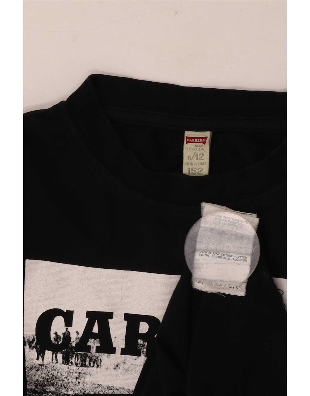 Carrera drenge grafisk t-shirt top 11-12 år sort bomuld