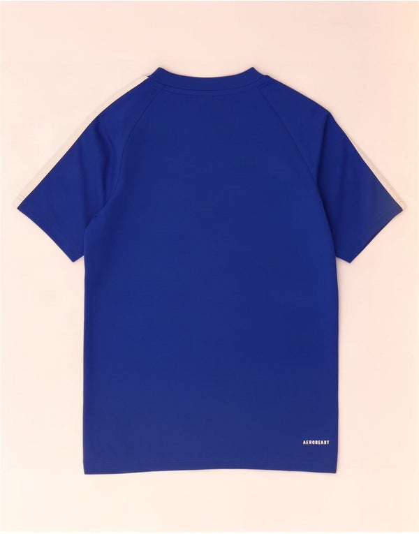Adidas Boys Aeroready T-Shirt Top 11-12 År Blå Polyester