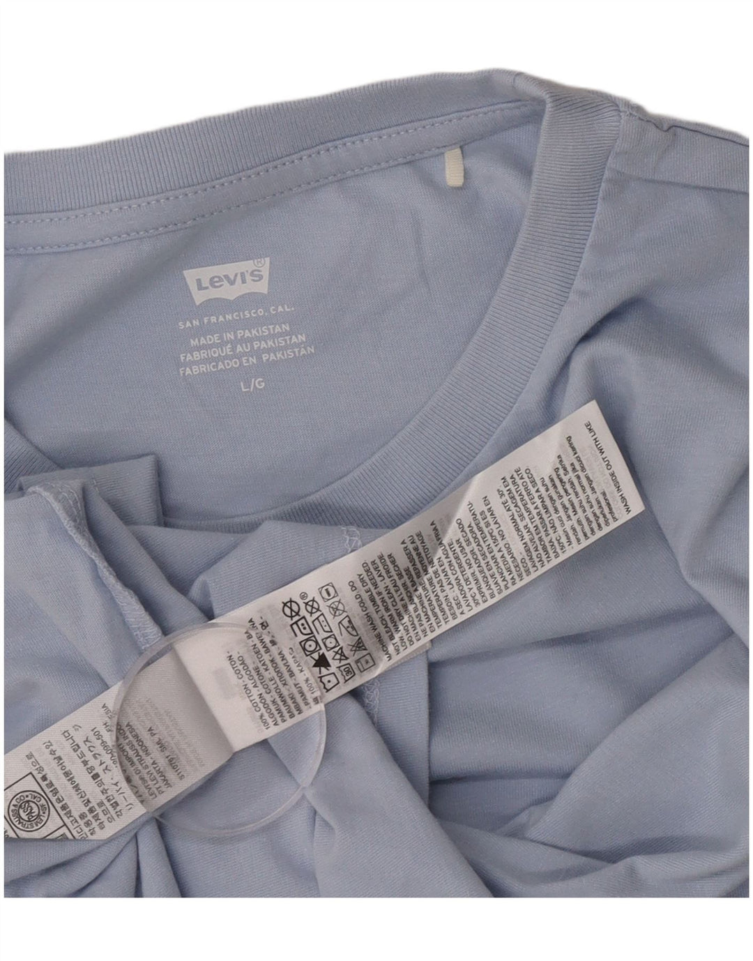 Levi's Dame T-Shirt Top UK 16 Stor Blå Bomuld