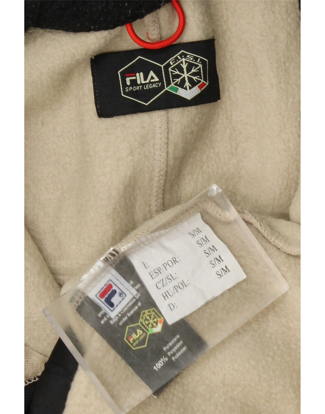 FILA Fleecejakke til mænd UK 36 Small Beige Colourblock Polyester