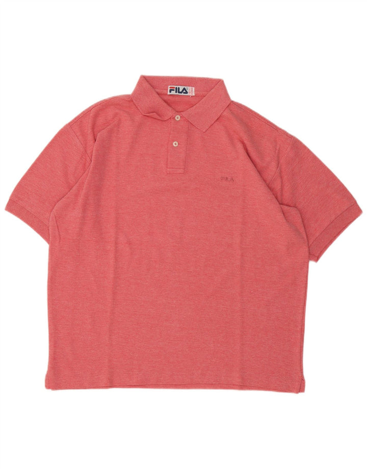 Fila Polo Shirt til mænd IT 50 Medium Rød Flecked Bomuld