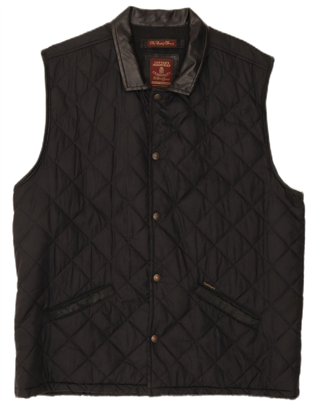 Cotton's Industries Herre Quiltet Gilet UK 38 Medium Black