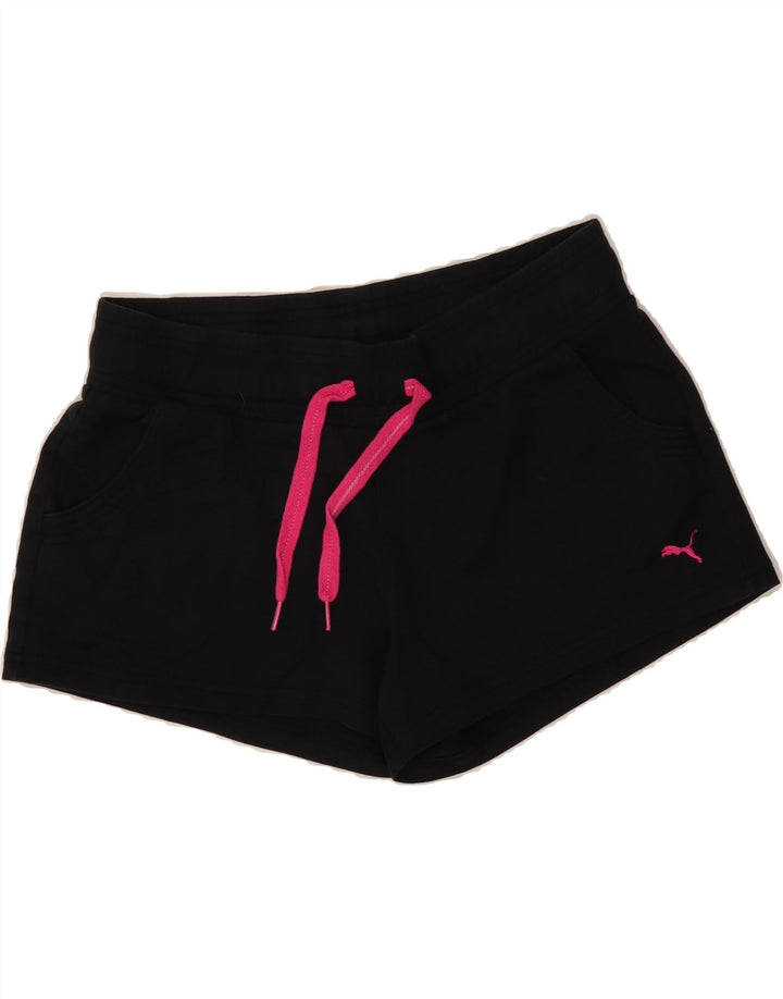 PUMA Womens Sport Shorts UK 14 Medium Black Cotton Vintage Puma and Second-Hand Puma from Messina Hembry 