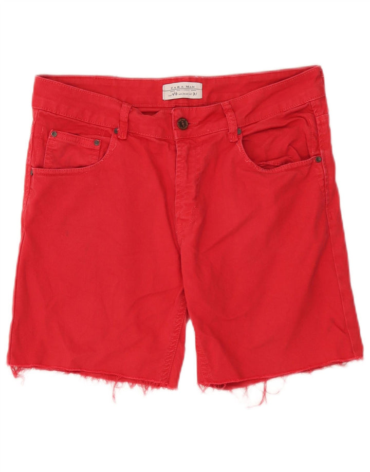 Zara Herre Denim Shorts EU 40 Medium W31 Rød