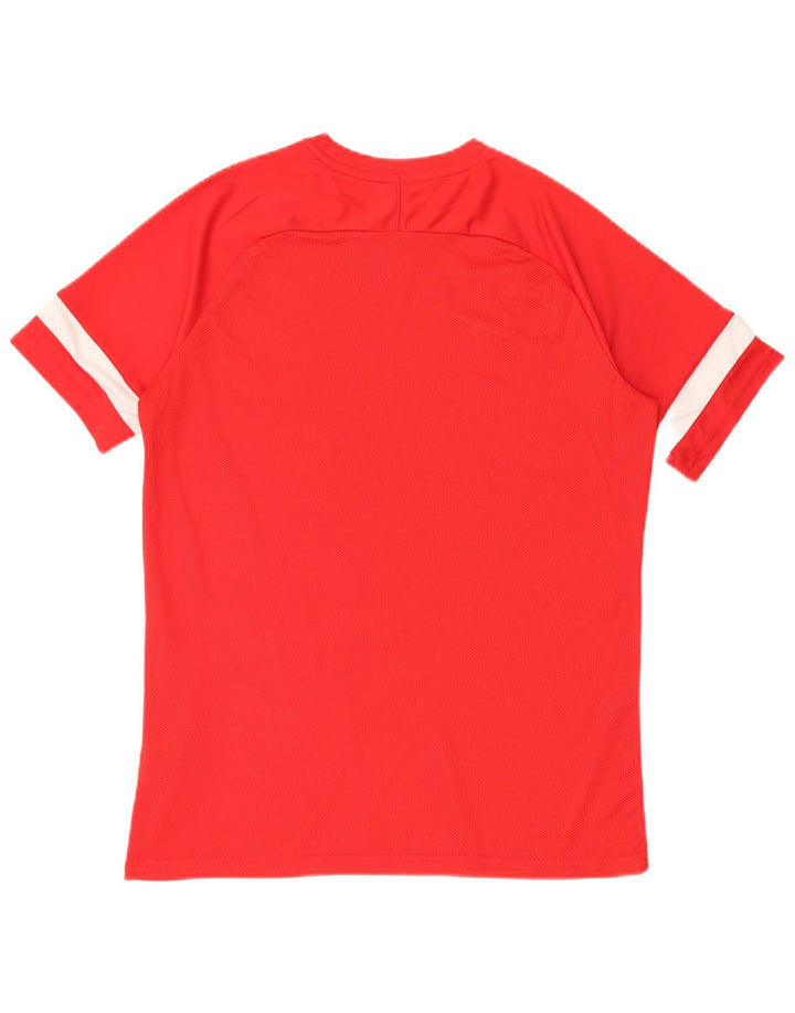 Nike Herre Dri Fit T-Shirt Top Stor Rød Colourblock Polyester