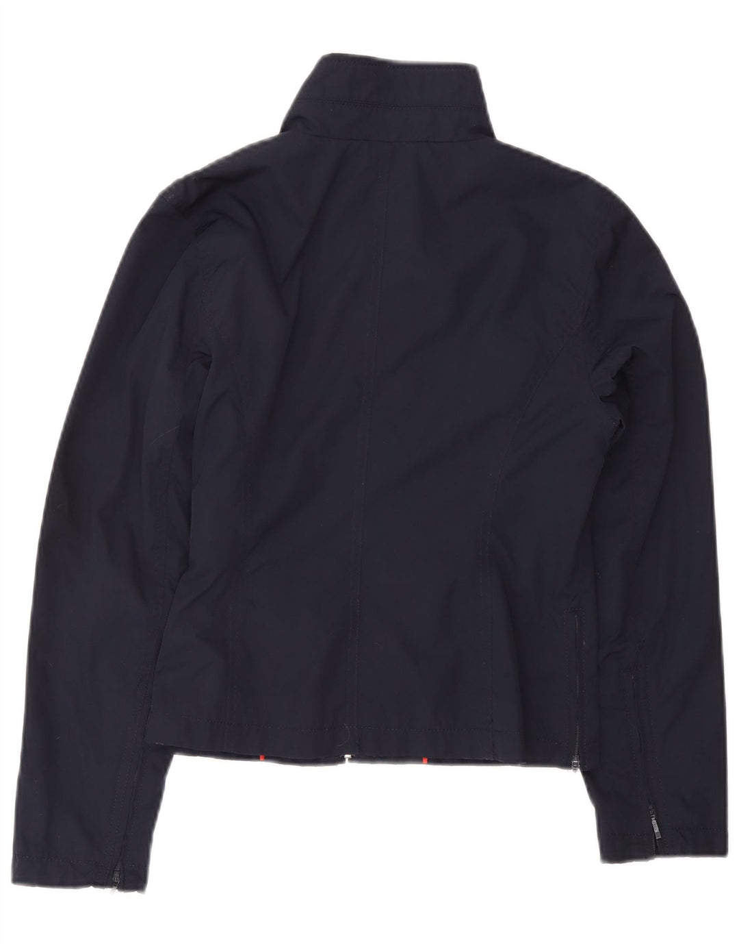 Tommy Hilfiger Womens Crop Bomber Jacket UK 12 Medium Navy Blue Polyester