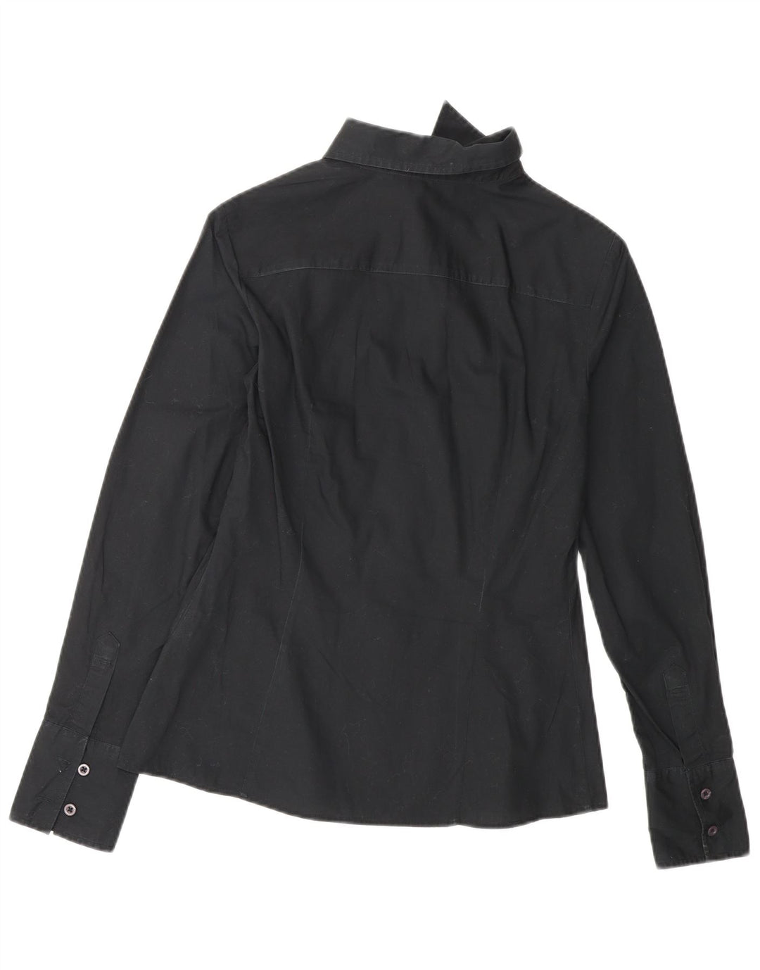 BENETTON Dameskjorte UK 10 Lille sort bomuld