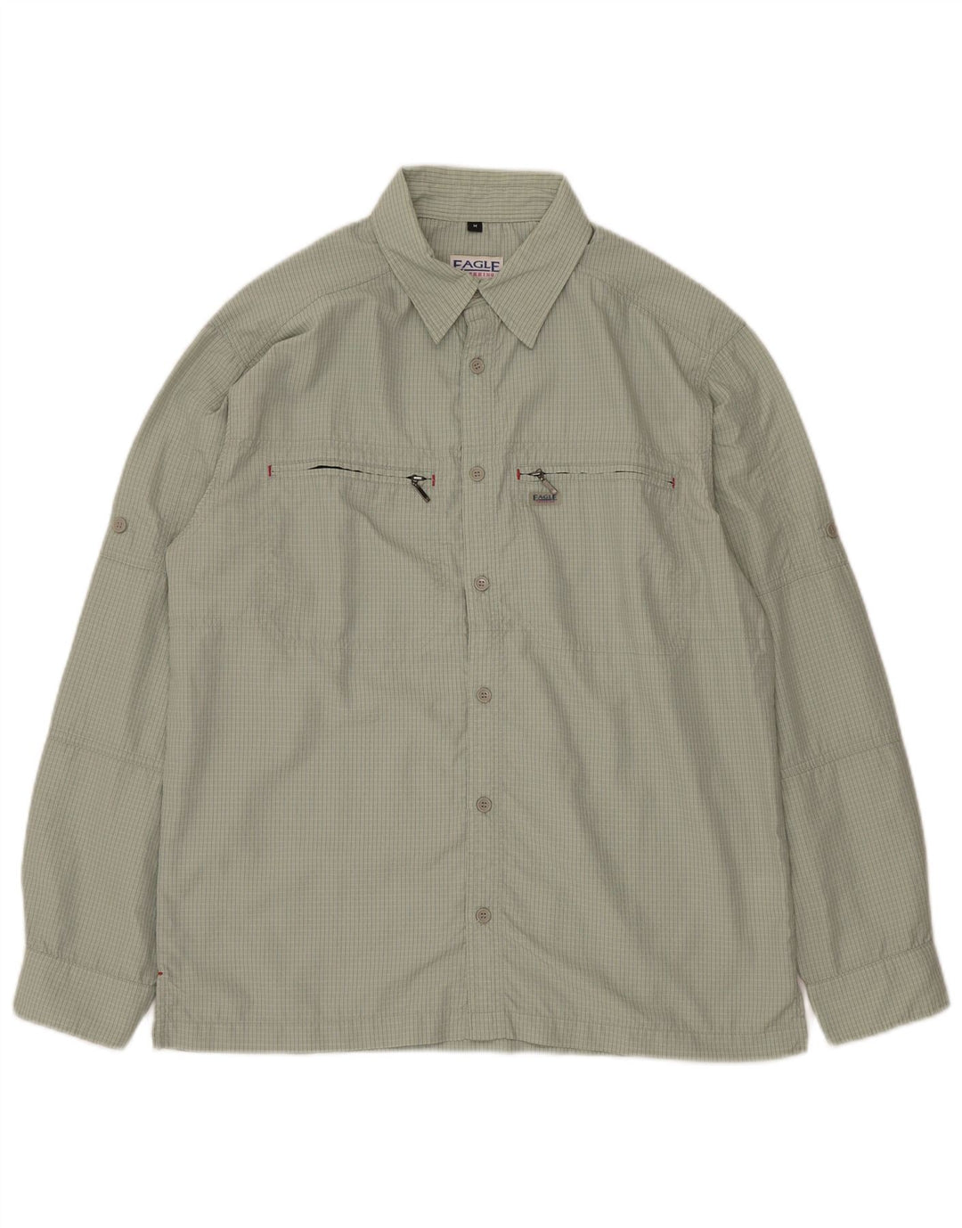 VINTAGE Herreskjorte Medium Grøn Gingham Polyamid