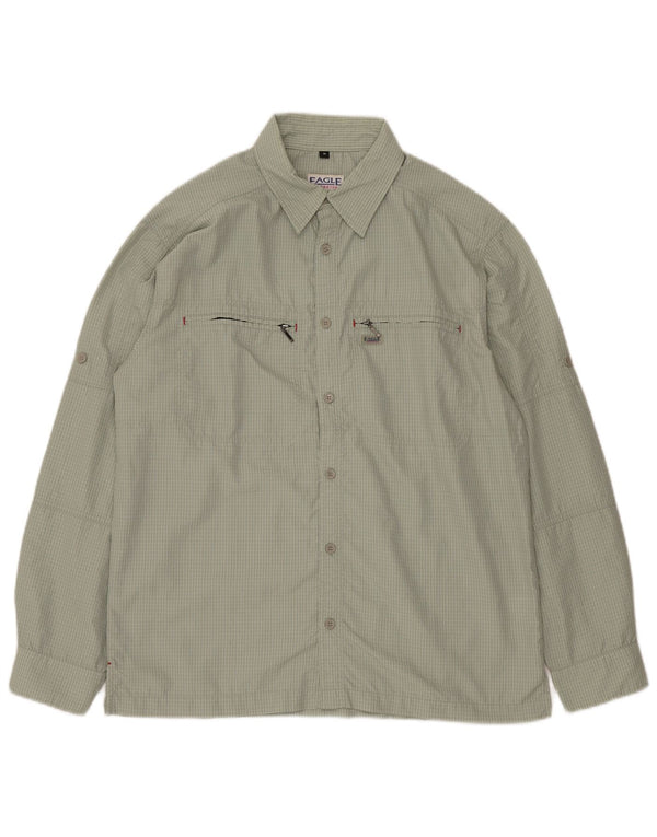 VINTAGE Herreskjorte Medium Grøn Gingham Polyamid