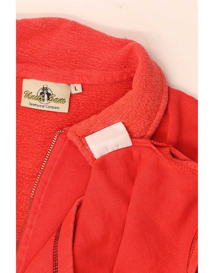 Onkel Sam Herre Grafisk Polo Neck Sweatshirt Jumper Stor Rød Bomuld