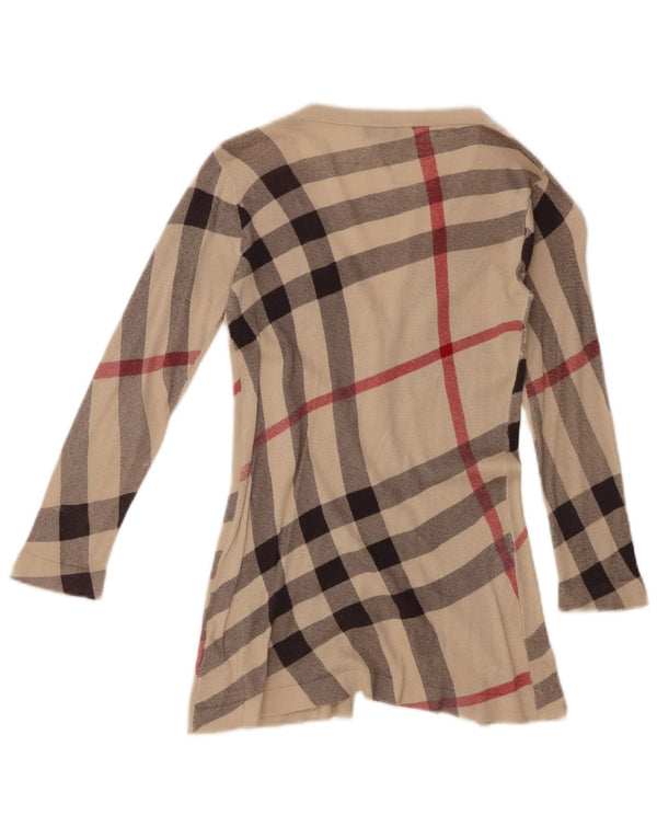 Burberry Girls Cardigan Sweater 5-6 år Beige ternet bomuld