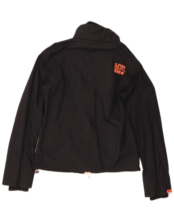 Superdry Womens The Windcheater regnjakke UK 14 Stor sort nylon