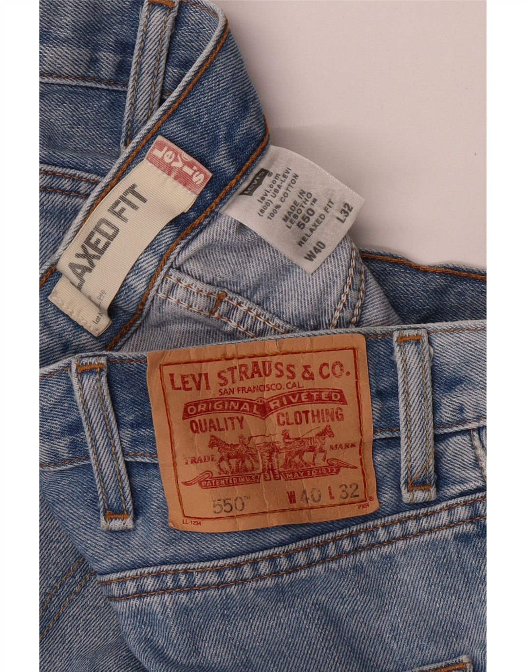 LEVI'S Herre 550 Relaxed Fit Straight Jeans W40 L32 Blå Bomuld