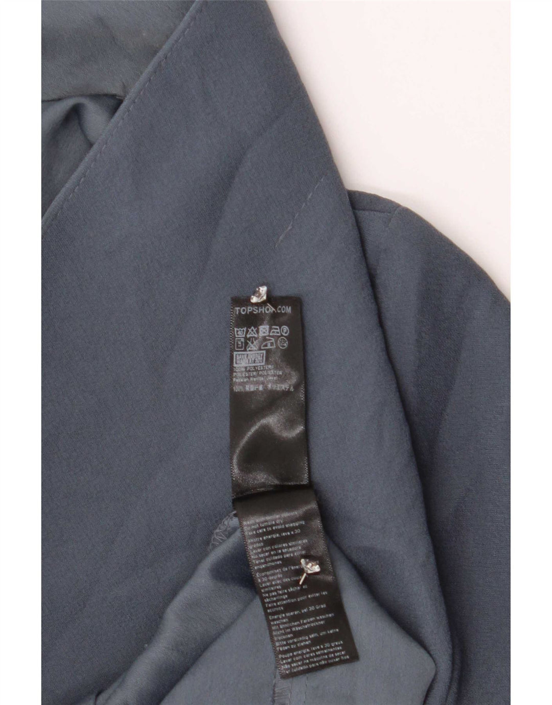 Topshop Dame Double Breasted Blazer Jacket UK 10 Small Blue Polyester