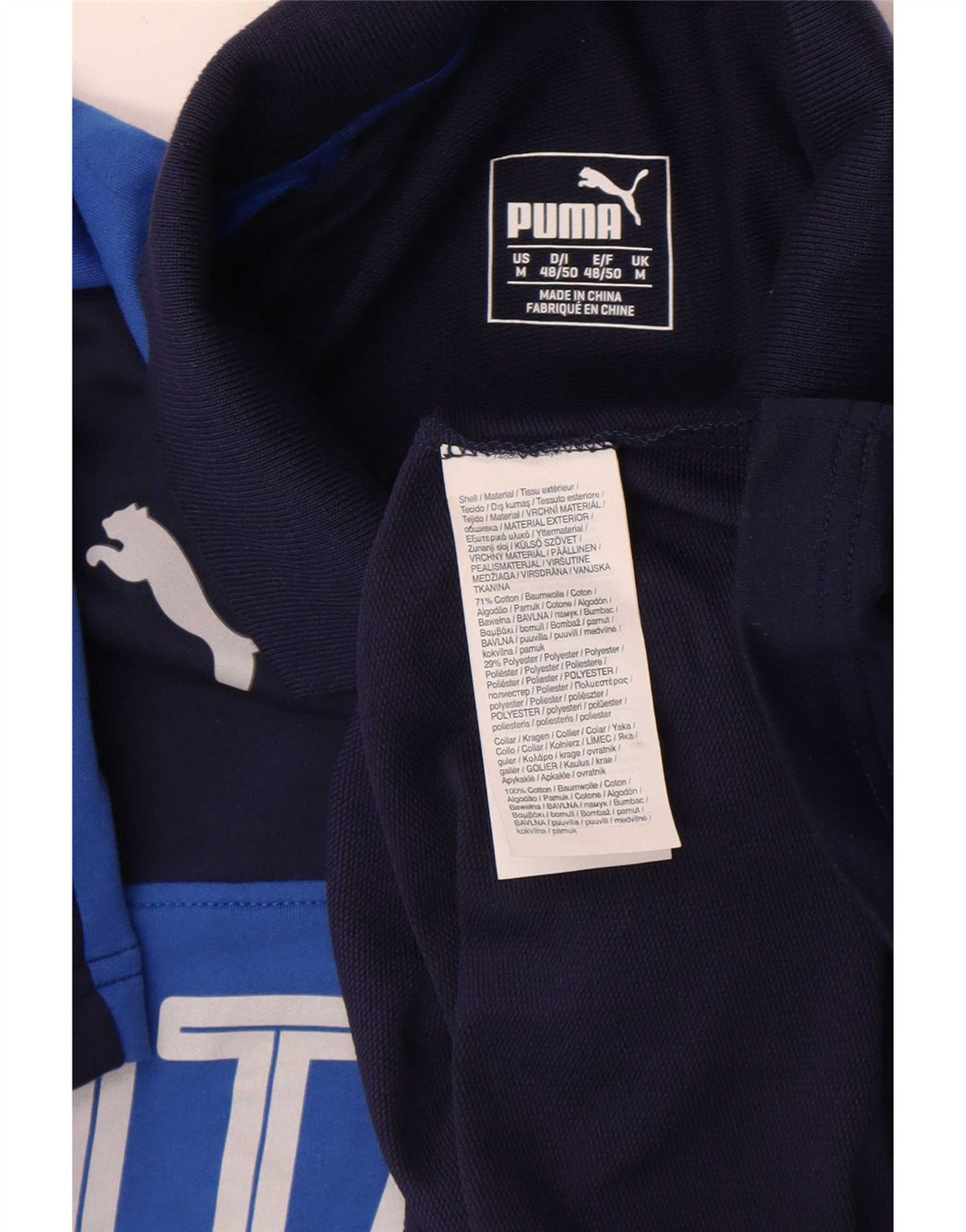Puma Herre Italia Grafisk Polo Shirt Medium Navyblå Bomuld