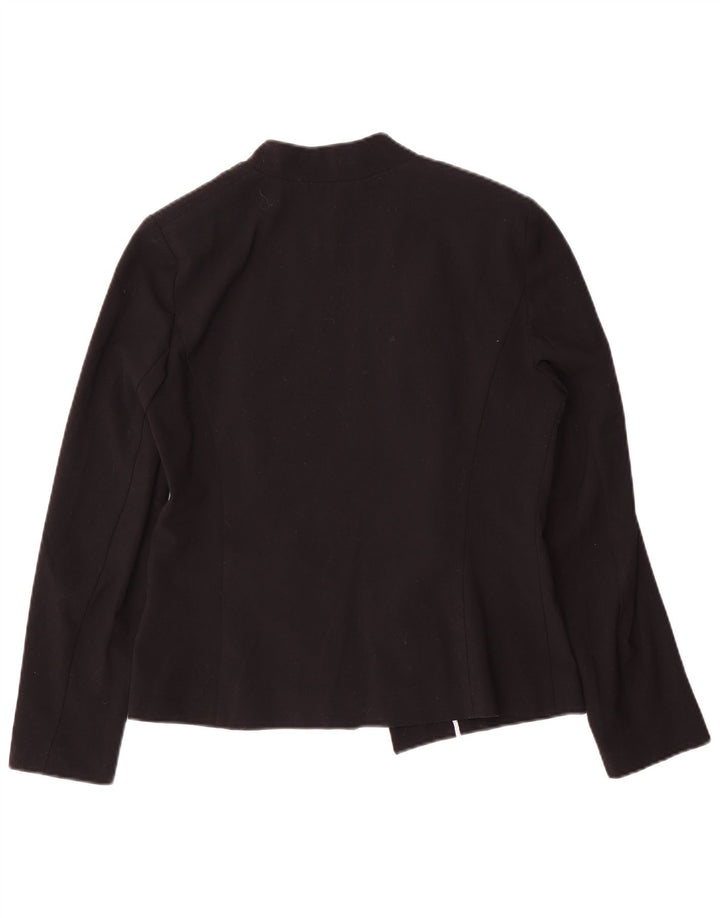 Marks & Spencer Womens Open Blazer Jacket UK 12 Medium Black Polyester