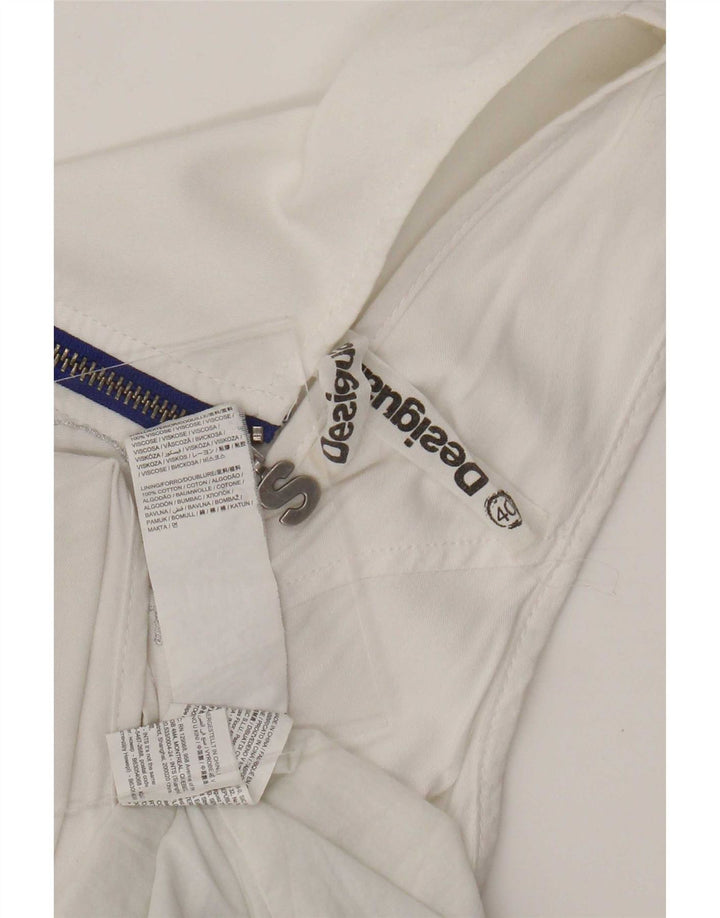 Desigual ærmeløs solkjole til kvinder EU 40 Medium White Floral Viscose
