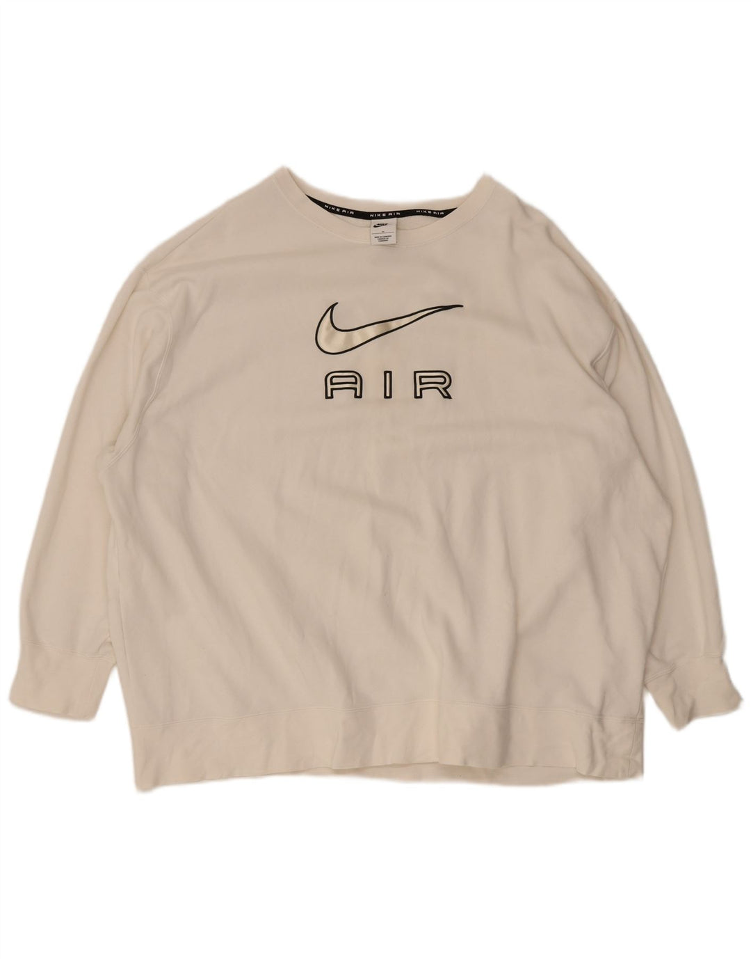 Nike Herre Oversized grafisk sweatshirt trøje 3XL hvid bomuld