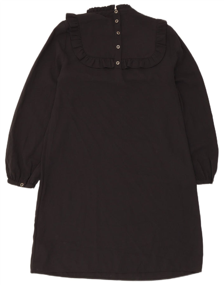Marks & Spencer Dame Langærmet Shift Dress UK 12 Medium Black