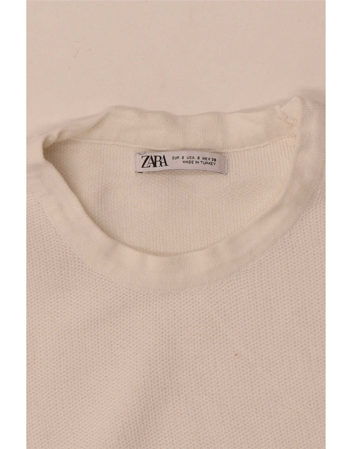Zara Herre T-Shirt Top Lille Hvid