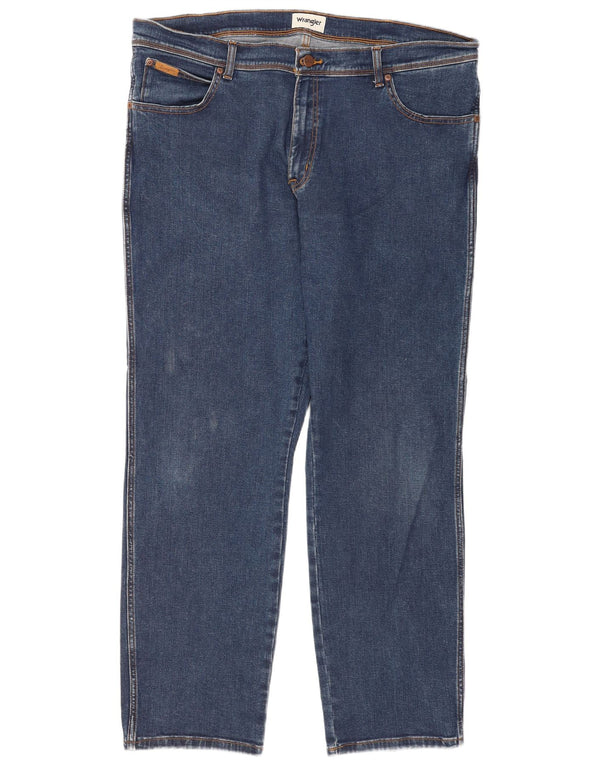 Wrangler Herre Texas Straight Jeans W42 L32 Blå Bomuld
