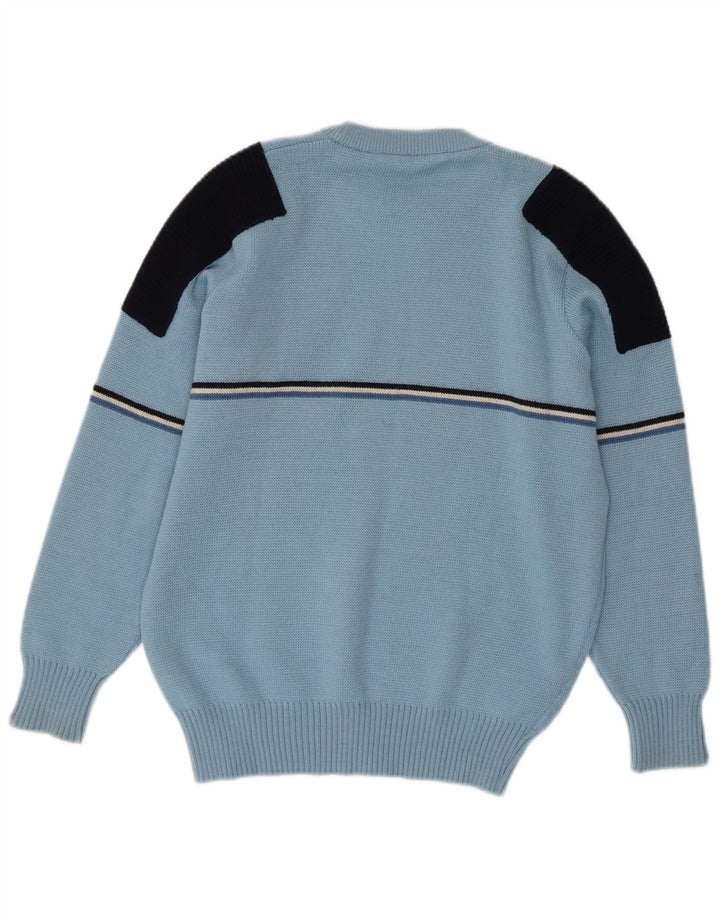 Vintage Herre Crew Neck Jumper Sweater IT 48 Small Blue Colourblock
