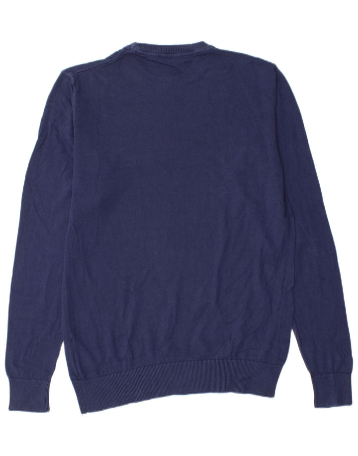 Gas Herre Crew Neck Jumper Sweater Medium Navy Blue Bomuld