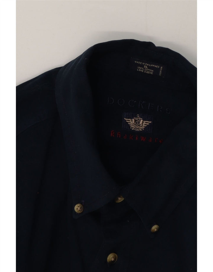 Dockers herreskjorte XL marineblå bomuld