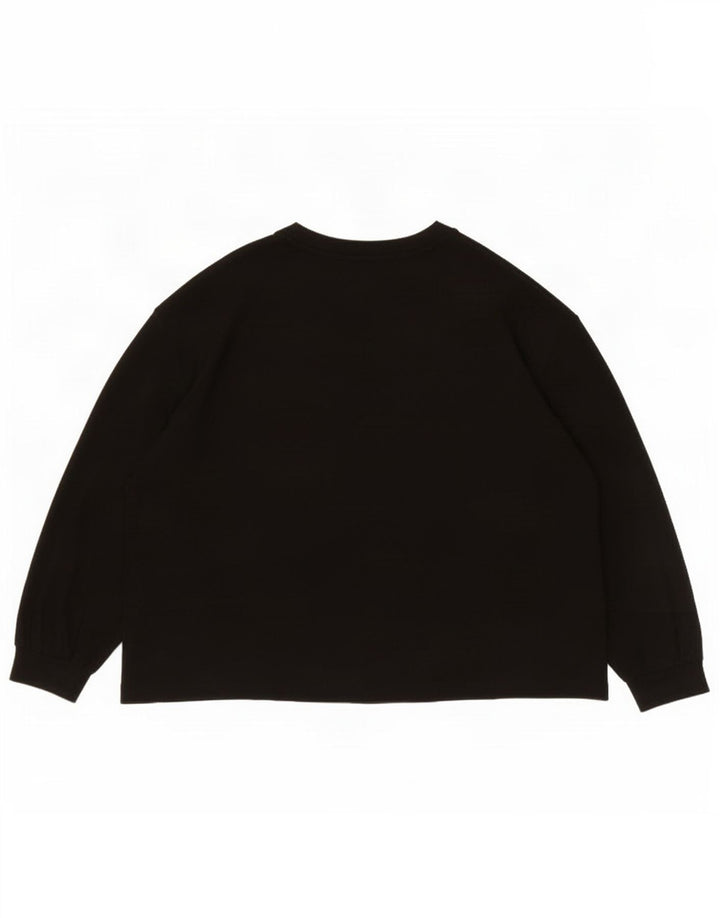Zara Dame Oversized Top Langærmet UK 14 Medium Sort Lyocell