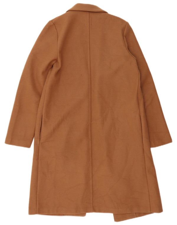 Zara Womens Open Oversized Overfrakke UK 10 Small Brown Polyester