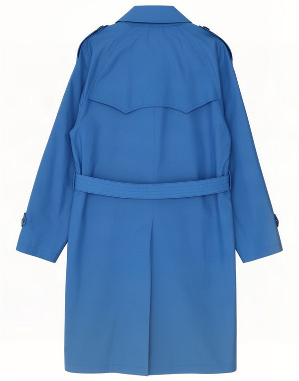 Fiorucci Womens Trench Coat UK 14 Medium Blue Nylon