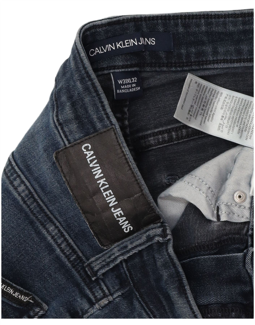 CALVIN KLEIN Herre Etroite Slim Jeans W31 L32 Blå Bomuld