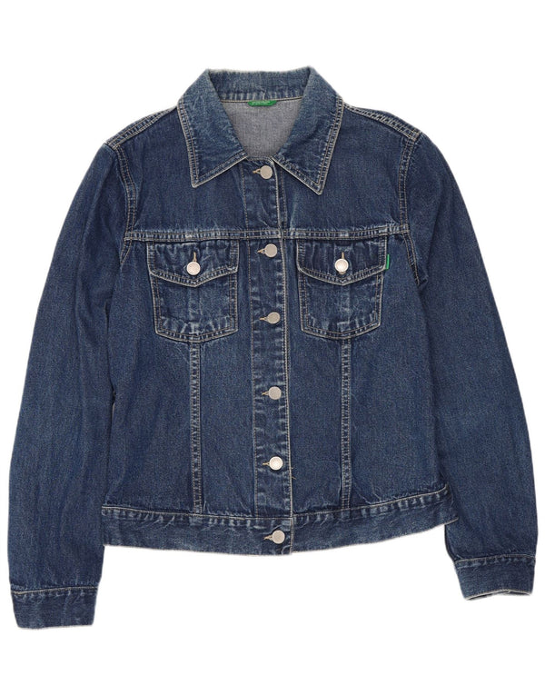 Benetton Dame denimjakke UK 10 Lille Blå