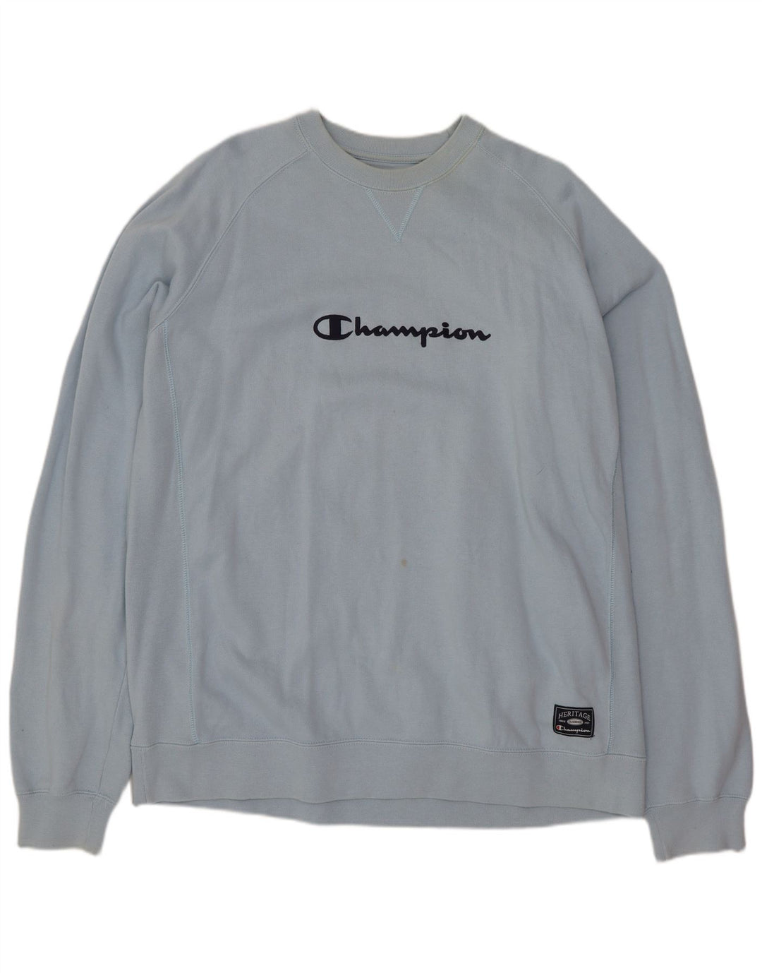 Champion Herre Grafisk Sweatshirt Jumper 2XL Blå Bomuld