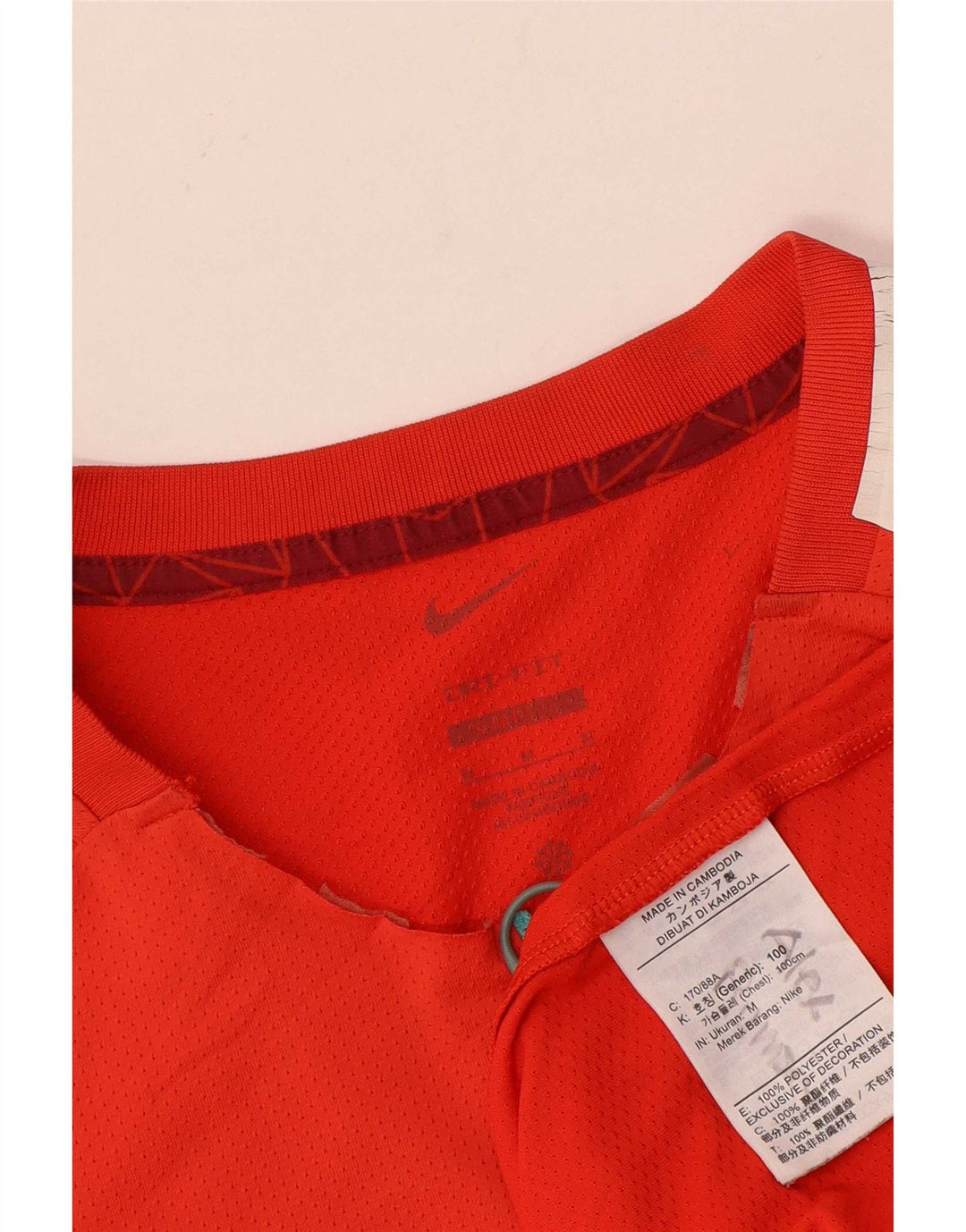 Nike kortærmet grafisk T-shirt top til mænd, medium rød polyester