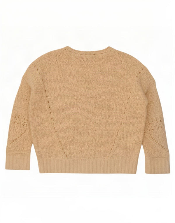 Anthropologie Dame Oversized V-hals sweater UK 10 Small Beige