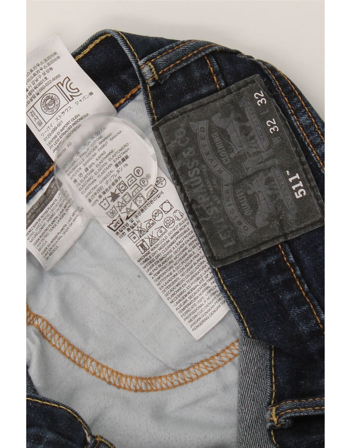 Levi's Herre 511 Slim Jeans W32 L32 Marineblå Bomuld