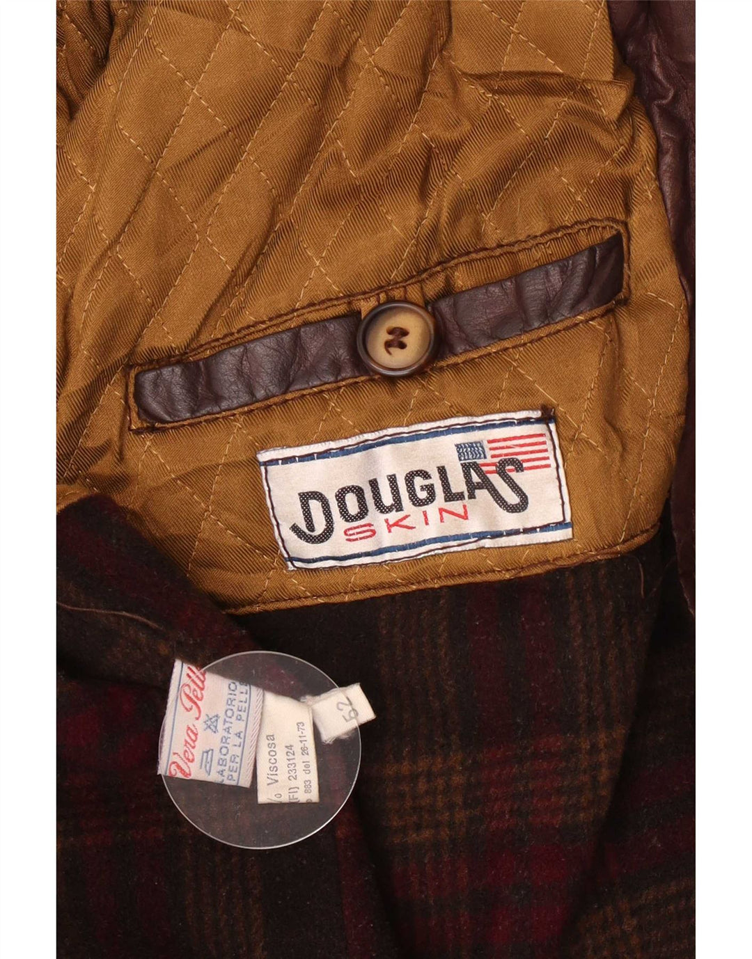 Douglas Herre Læderjakke EU 52 XL Brun Klassisk