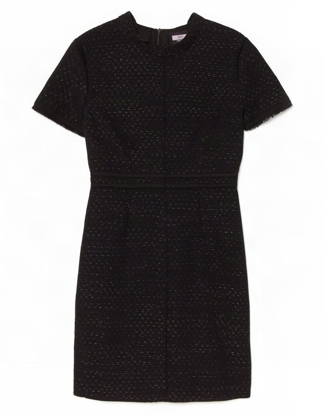 Reiss Dame A-Line Kjole UK 8 Lille sort stribet polyester