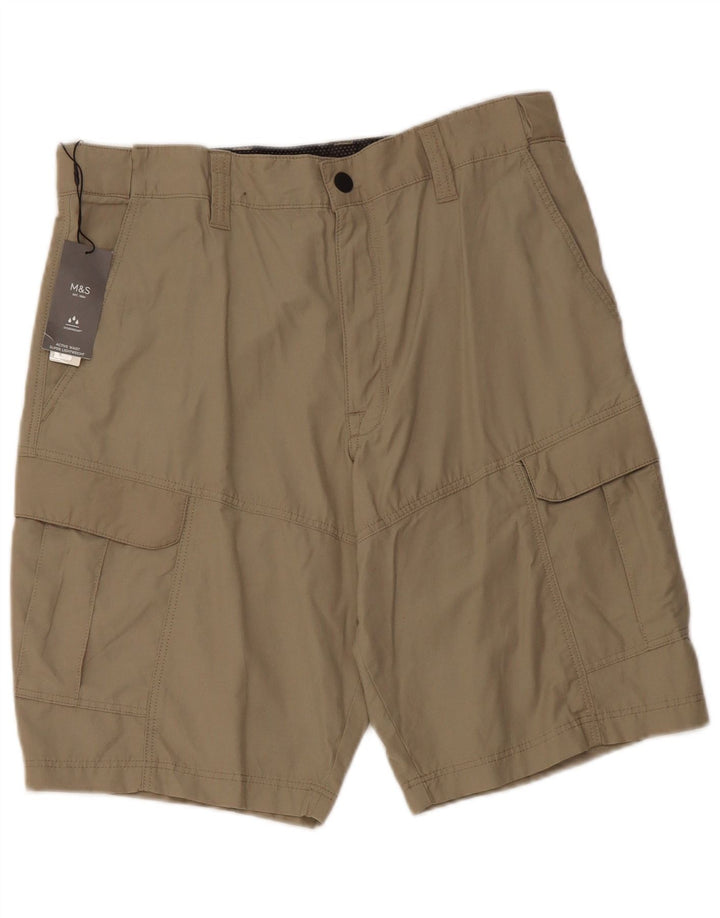 Marks & Spencer Herre Cargo Shorts W32 Medium Beige Bomuld