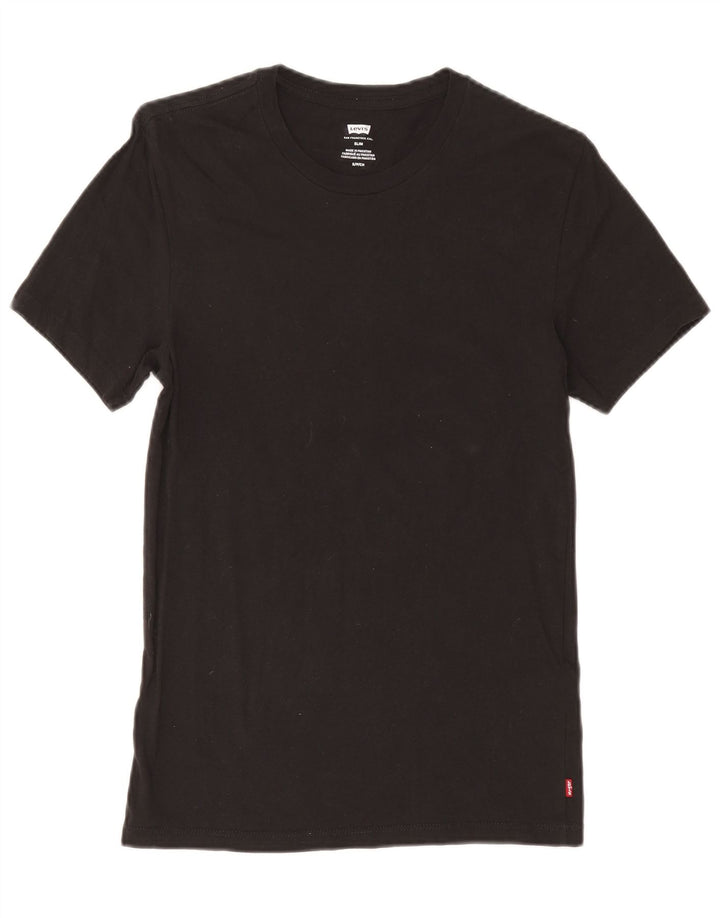 Levi's Herre Slim Fit T-shirt Top Lille sort bomuld