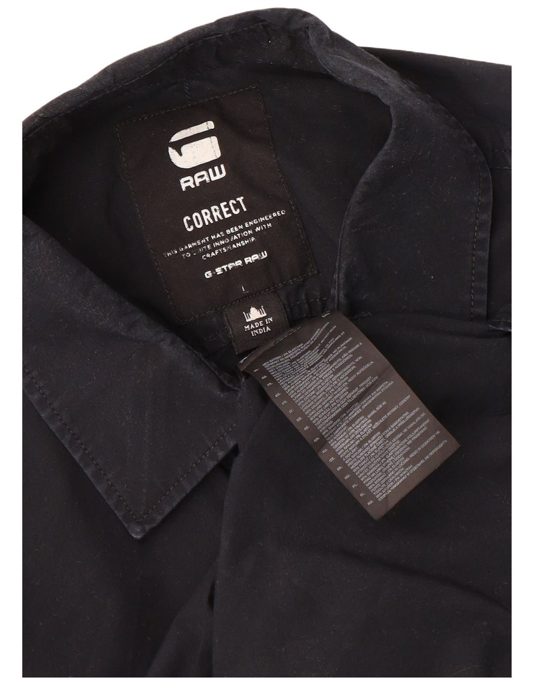 G-Star herreskjorte stor sort bomuld